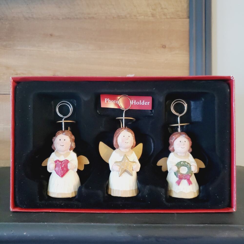 ST Nicholas Square Photo Holder Set of 3 Angels Adult's Christmas Decor New